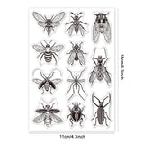 Globleland Custom PVC Plastic Clear Stamps, for DIY Scrapbooking, Photo Album Decorative, Cards Making, Insects, 160x110x3mm