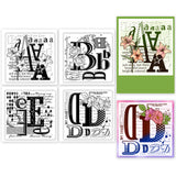Letter PVC Stamp, 4Pcs/Set