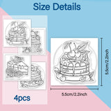 Cake PVC Stamp, 4Pcs/Set