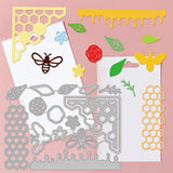Globleland Hive Theme Carbon Steel Cutting Dies Stencils, for DIY Scrapbooking, Photo Album, Decorative Embossing Paper Card, Stainless Steel Color, Hexagon, 87~96x130~157x0.8mm, 2pcs/set