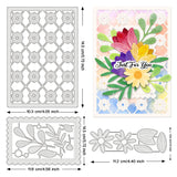 Globleland Flower Carbon Steel Cutting Dies Stencils, for DIY Scrapbooking, Photo Album, Decorative Embossing Paper Card, Stainless Steel Color, Mixed Shapes, 112~145x36~103x0.8mm, 3pcs/set