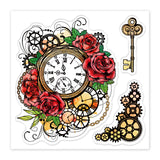 Globleland PVC Sakura Stamp, for DIY Scrapbooking, Clock, 100x100mm