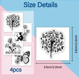 Dandelion PVC Stamp, 4Pcs/Set
