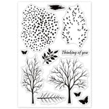 Globleland Tree Leaves Clear Silicone Stamp Seal for Card Making Decoration and DIY Scrapbooking