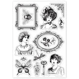 Globleland Vintage Woman Photo Frame Clear Silicone Stamp Seal for Card Making Decoration and DIY Scrapbooking