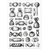Globleland PVC Plastic Stamps, for DIY Scrapbooking, Photo Album Decorative, Cards Making, Stamp Sheets, Candy Pattern, 160x110x3mm