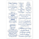 GLOBLELAND Birthday Blessing Words Silicone Clear Stamps with Happy Birthday for Card Making DIY Scrapbooking Photo Album Decorative Paper Craft,6.3x4.5 Inches