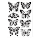 Globleland PVC Plastic Stamps, for DIY Scrapbooking, Photo Album Decorative, Cards Making, Stamp Sheets, Butterfly Pattern, 160x110x3mm