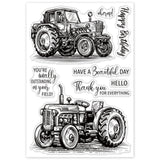 Globleland Retro Tractor, Blessing Word Stamps Silicone Stamp Seal for Card Making Decoration and DIY Scrapbooking