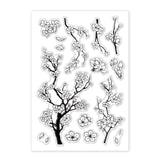 Globleland Cherry Blossoms Clear Silicone Stamp Seal for Card Making Decoration and DIY Scrapbooking