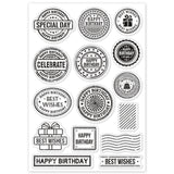 Globleland PVC Plastic Stamps, for DIY Scrapbooking, Photo Album Decorative, Cards Making, Stamp Sheets, Birthday Themed Pattern, 160x110x3mm