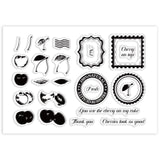 Globleland Layered Cherry, Stamp, Words Clear Stamps Seal for Card Making Decoration and DIY Scrapbooking