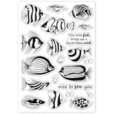 Globleland Fish Ocean Greetings Clear Silicone Stamp Seal for Card Making Decoration and DIY Scrapbooking