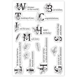 Globleland Plants Letters Thanks Word Clear Silicone Stamp Seal for Card Making Decoration and DIY Scrapbooking