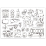 Globleland PVC Plastic Stamps, for DIY Scrapbooking, Photo Album Decorative, Cards Making, Stamp Sheets, Travel Themed, 160x110x3mm