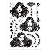 Globleland Witch, Fantasy Clear Silicone Stamp Seal for Card Making Decoration and DIY Scrapbooking