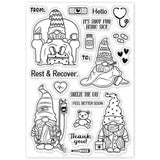Globleland Recovery Gnome, Sick, Doctor Gnome Clear Silicone Stamp Seal for Card Making Decoration and DIY Scrapbooking