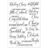 Globleland Holiday Cheers Words Stamps Silicone Stamp Seal for Card Making Decoration and DIY Scrapbooking