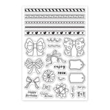 Globleland Bows, Ribbons, Sticky Notes Clear Silicone Stamp Seal for Card Making Decoration and DIY Scrapbooking