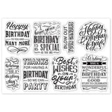 Globleland Happy Birthday Wishes Stamps Silicone Stamp Seal for Card Making Decoration and DIY Scrapbooking