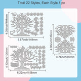 Globleland Carbon Steel Cutting Dies Stencils, for DIY Scrapbooking, Photo Album, Decorative Embossing Paper Card, Stainless Steel Color, Tree, 104~126x95~158x0.8mm, 3pcs/set