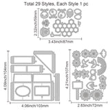 Globleland Carbon Steel Cutting Dies Stencils, for DIY Scrapbooking, Photo Album, Decorative Embossing Paper Card, Stainless Steel Color, Bees, 87~107x59~104x0.8mm, 3pcs/set