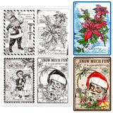 Globleland PVC Stamps, for DIY Scrapbooking, Photo Album Decorative, Cards Making, Stamp Sheets, Film Frame, Santa Claus, 21x14.8x0.3cm