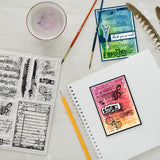 Globleland PVC Stamps, for DIY Scrapbooking, Photo Album Decorative, Cards Making, Stamp Sheets, Film Frame, Musical Note, 21x14.8x0.3cm