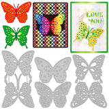 Globleland Carbon Steel Cutting Dies Stencils, for DIY Scrapbooking, Photo Album, Decorative Embossing Paper Card, Stainless Steel Color, Butterfly, 123~139x80~90x0.8mm, 3pcs/set