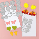 Globleland Autumn Theme Carbon Steel Cutting Dies Stencils, for DIY Scrapbooking, Photo Album, Decorative Embossing Paper Card, Stainless Steel Color, Thanksgiving Day Themed Pattern, 83~100x52~122x0.8mm, 2pcs/set