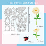Globleland Carbon Steel Cutting Dies Stencils, for DIY Scrapbooking, Photo Album, Decorative Embossing Paper Card, Stainless Steel Color, Flower, 119x112x0.8mm