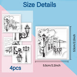Globleland 4Pcs 4 Styles PVC Stamp, for DIY Scrapbooking, Others, 55x55mm, 1pc/style