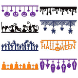 Globleland Halloween Theme Carbon Steel Cutting Dies Stencils, for DIY Scrapbooking, Photo Album, Decorative Embossing Paper Card, Stainless Steel Color, Halloween Themed Pattern, 142~144x72~94x0.8mm, 4pcs/set
