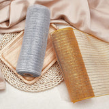10 Inch x 30 Feet Metallic Mesh Ribbon 2 Rolls Metallic Poly Tulle Roll for Winter Christmas Wreath Decoration, Gold and Silver