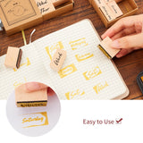 Globleland Wooden Stamps, with Rubber, Rectangle with Week Monday~Sunday & Working Day Pattern, BurlyWood, 32x14.5x24mm, 2boxes/set