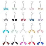 4 Cards 2 Style Steel U Shape Clips Set, with Plastic Beads for Silk Clamp, Mixed Color, Mixed Color, 2 cards/style