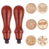 Animal And Ocean Theme Wax Seal Stamp Set(6 Heads+ 2 Handle)
