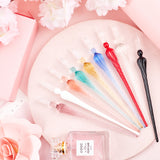 Globleland Handmade Glass Dip Pen, Calligraphy Signature Pen, Business Present, Mixed Color, 19x1.7cm, 9 colors, 1pc/color, 9pcs/set