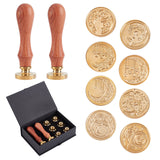 8pcs Wax Seal Stamp Heads Set (Moon Theme)