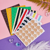 Globleland DIY Frame Scrapbook, Photo Album Corner Plastic Stickers, Mixed Color, 12x15.5mm, 22x20mm, 30sheets, 1Set/Set