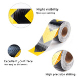 Globleland 2" X 33ft Reflective Hazard Warning Tape Yellow Black High Intensity Waterproof Reflector Safety Tape Marking Tape for Outdoor Steps, Yellow, 50mm, 10m/roll