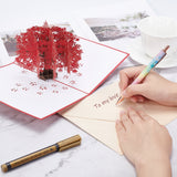Globleland 3D Paper Greeting Card, Maple Tree, with Envelope, Rectangle, Red, 20~20.5x15~15.6x0.02~0.2cm, 2pcs/set