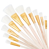 Globleland 10Pcs 10 Style Wooden Paint Brush, with Wool, Painting Supplies, BurlyWood, 165~200x8~18x5.5~13mm, 1pc/style