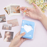 Globleland 1Pc PVC Card Storage Albums, Photocard Binder, DIY Transparent Photo Album Scrapbooking, Hollow Heart, Cloud Pattern, 11x8.2x2.7cm, Inner Diameter: 9.5x7cm