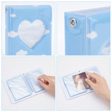 Globleland 1Pc PVC Card Storage Albums, Photocard Binder, DIY Transparent Photo Album Scrapbooking, Hollow Heart, Cloud Pattern, 11x8.2x2.7cm, Inner Diameter: 9.5x7cm