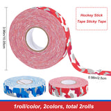 Globleland 2 Rolls 2 Colors Bockey Masking Tape, Adhesive Tape Textured Polyester, for Bockey Packaging, Mixed Color, 91~100.5x24.5~25mm,  about 27.34Yards(25m)/roll, 1roll/color