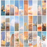 Globleland Rectangle Sky Series Paper Bookmarks, Greeting Card, for DIY Planner Materials and Festival Gift, Mixed Color, 150x40x0.5mm, 30pcs/set