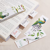 Globleland Flowers & Birds Pattern Paper Bookmarks for Office School, White, 150x40x0.5mm, 30pcs/box