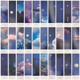 Globleland Sky Pattern Paper Bookmarks for Office School, Royal Blue, 152x42mm, 30 styles, 1pc/style, 30pcs/set