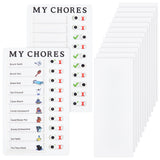 Globleland 2 Sets Plastic My Chores Checklist Boards, Daily Schedule for Kids, with 10 Sheets Blank Refill Paper Cards, for Checking Items, Forming Good Habit, White, Board: 200x120x7mm, Card: 173x69~70x0.4~0.5mm